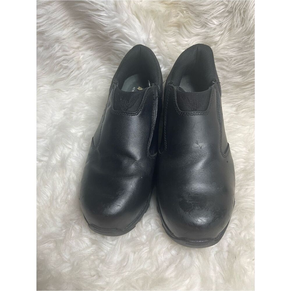 Unisex Thorogood ASR leather black slip on work loafer shoes Men SZ9M womenSZ11M